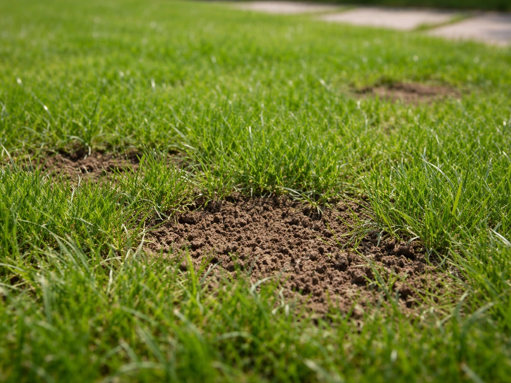 Gezond groen gazon met luchtige bodemstructuur, herstel na doorspoelen en beluchten, zonder grondafvoer.