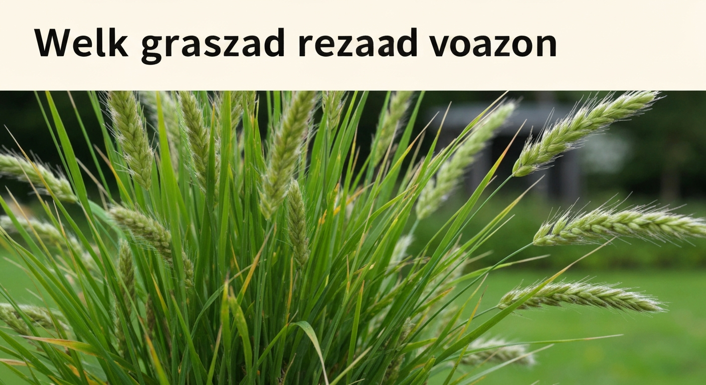Close-up van een gezond, dicht gazon met mix van fijne en grovere grassprieten in een Nederlandse achtertuin